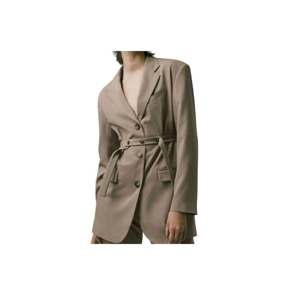 Topshop Farrah Belted Long Blazer Oversized Boyfriend Office Preppy NWOT 4